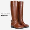 imageVepose Womens 949 Knee High BootsTall Riding Boots Low Heel with Wide Calf and Wide WidthsKnee High948mocha Brown