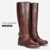 imageVepose Womens 949 Knee High BootsTall Riding Boots Low Heel with Wide Calf and Wide WidthsKnee High948whisky