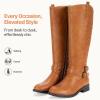 imageVepose Womens 949 Knee High BootsTall Riding Boots Low Heel with Wide Calf and Wide WidthsTall Boots949camel