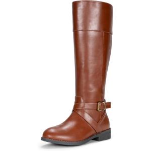 imageVepose Womens 949 Knee High BootsTall Riding Boots Low Heel with Wide Calf and Wide WidthsKnee High948mocha Brown