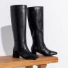 imageVepose Knee High Boots for Women Tall Riding Square Toe 9507 Botas Womens Low Chunky Block Heel Boots with Side ZipperBlack