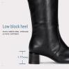 imageVepose Knee High Boots for Women Tall Riding Square Toe 9507 Botas Womens Low Chunky Block Heel Boots with Side ZipperBlack