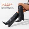 imageVepose Knee High Tall Long Boots for Women Square Toe Fold Over Fashion Cute Kitten Heel Faux Leather 9527 with Buckle Inside ZipperBlack9527