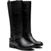 imageVepose Womens Riding Knee High Boots Calf Tall Stretch Retro Low Heel 952 Boots with ZipperBlackriding 955