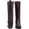 imageVepose Womens Riding Knee High Boots Calf Tall Stretch Retro Low Heel 952 Boots with ZipperCoffee
