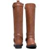 imageVepose Womens Riding Knee High Boots Calf Tall Stretch Retro Low Heel 952 Boots with ZipperYellow Brownriding 952