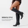 imageVepose Knee High Boots for Women with Kitten Low Heel Tall Fashion Square Toe Long Dressy Boots Casual Comfort Botas Trendy para MujerBlack9528kitten