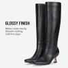 imageVepose Knee High Boots for Women with Kitten Low Heel Tall Fashion Square Toe Long Dressy Boots Casual Comfort Botas Trendy para MujerBlack9528kitten