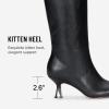 imageVepose Knee High Boots for Women with Kitten Low Heel Tall Fashion Square Toe Long Dressy Boots Casual Comfort Botas Trendy para MujerBlack9528kitten