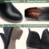 imageVepose Womens Short Ankle Boots Low Heel Western Cutout Perforated BootiesAclassic Perf912black Pu