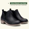 imageVepose Womens Short Ankle Boots Low Heel Western Cutout Perforated BootiesAclassic Perf912black Pu