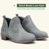 imageVepose Womens Short Ankle Boots Low Heel Western Cutout Perforated BootiesClassic Perf912grey
