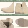 imageVepose Womens Short Ankle Boots Low Heel Western Cutout Perforated BootiesElegant911tan Nubuck