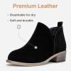 imageVepose Womens Short Ankle Boots Low Heel Western Cutout Perforated BootiesSuede Leather912lblack Suede