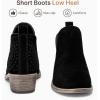 imageVepose Womens Short Ankle Boots Low Heel Western Cutout Perforated BootiesSuede Leather912lblack Suede