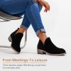 imageVepose Womens Short Ankle Boots Low Heel Western Cutout Perforated BootiesSuede Leather912lblack Suede