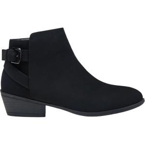 imageVepose Womens Short Ankle Boots Low Heel Western Cutout Perforated BootiesElegant911black Nubuck