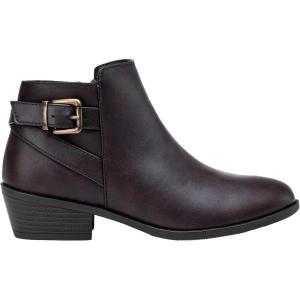 imageVepose Womens Short Ankle Boots Low Heel Western Cutout Perforated BootiesElegant911dark Tan