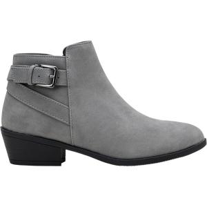 imageVepose Womens Short Ankle Boots Low Heel Western Cutout Perforated BootiesElegant911grey