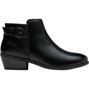 imageVepose Womens Short Ankle Boots Low Heel Western Cutout Perforated BootiesLeather Western911lblack