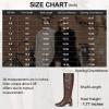 imageVepose Knee High Boots for Women Tall Riding Square Toe 9507 Botas Womens Low Chunky Block Heel Boots with Side ZipperBrown