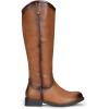 imageVepose Womens Knee High Boots 956 Wide Calf Zipper Tall Fashion BootsBrown Pu
