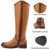imageVepose Womens Knee High Boots 956 Wide Calf Zipper Tall Fashion BootsCamel