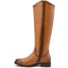 imageVepose Womens Knee High Boots 956 Wide Calf Zipper Tall Fashion BootsCamel Pu