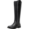 imageVepose Womens Knee High Boots 956 Wide Calf Zipper Tall Fashion BootsBlack