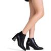 imageVepose Womens 9631 Ankle Booties Pointed Toe Block Chunky Heel Boots with Side ZipperChunky Chelsea9631black