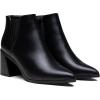 imageVepose Womens 9631 Ankle Booties Pointed Toe Block Chunky Heel Boots with Side ZipperChunky Chelsea9631black