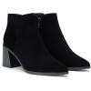 imageVepose Womens 9631 Ankle Booties Pointed Toe Block Chunky Heel Boots with Side ZipperChunky Chelsea9631black Nubuck