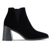 imageVepose Womens 9631 Ankle Booties Pointed Toe Block Chunky Heel Boots with Side ZipperChunky Chelsea9631black Nubuck