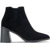 imageVepose Womens 9631 Ankle Booties Pointed Toe Block Chunky Heel Boots with Side ZipperChunky Chelsea9631black Suede