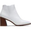 imageVepose Womens 9631 Ankle Booties Pointed Toe Block Chunky Heel Boots with Side ZipperChunky Chelsea9631white