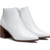 imageVepose Womens 9631 Ankle Booties Pointed Toe Block Chunky Heel Boots with Side ZipperChunky Chelsea9631white