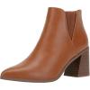 imageVepose Womens 9631 Ankle Booties Pointed Toe Block Chunky Heel Boots with Side ZipperChunky Chelsea9631brown