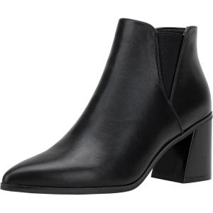 imageVepose Womens 9631 Ankle Booties Pointed Toe Block Chunky Heel Boots with Side ZipperChunky Chelsea9631black