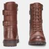 imageVepose Womens 928 Combat Boots Low Heel Mid Calf Military Boots with Card Knife Wallet PocketAhigh Combatmocha Brown