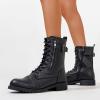 imageVepose Womens 928 Combat Boots Low Heel Mid Calf Military Boots with Card Knife Wallet PocketAmilitaryblack