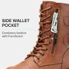 imageVepose Womens 928 Combat Boots Low Heel Mid Calf Military Boots with Card Knife Wallet PocketHigh Combatbrown