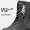 imageVepose Womens 928 Combat Boots Low Heel Mid Calf Military Boots with Card Knife Wallet PocketHigh Combatgrey