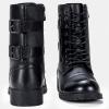 imageVepose Womens 928 Combat Boots Low Heel Mid Calf Military Boots with Card Knife Wallet PocketLeatherblack