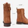 imageVepose Womens 928 Combat Boots Low Heel Mid Calf Military Boots with Card Knife Wallet PocketMilitarybrown