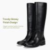 imageVepose Womens 9509 Knee High Boots Low Heel Square Toe Riding Boots Tall Boots with Side ZipperBlack9509