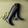 imageVepose Womens 9509 Knee High Boots Low Heel Square Toe Riding Boots Tall Boots with Side ZipperBlack9509