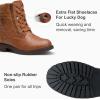 imageVepose Womens 903 Combat Ankle Boots Lace up Comfortable Booties Low HeelBrown Knitting927