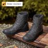 imageVepose Womens 903 Combat Ankle Boots Lace up Comfortable Booties Low HeelGrey Knitting927