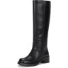 imageVepose Womens Tall Knee High Boots 9565 Dress Chunky Low Heel Fashion Square Toe with Side Zipper Fall Leather Long BootBlackknee High Boots9565
