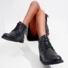 imageVepose Womens 903 Combat Ankle Boots Lace up Comfortable Short Booties Low HeelBlack Pocket903